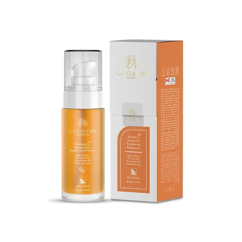 c-vitamin-serum-laviache سرم ژل روشن کننده لاویاچه مدل ویتامین C حجم ۵۰ میلی لیتر